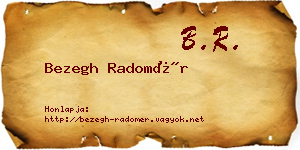 Bezegh Radomér névjegykártya